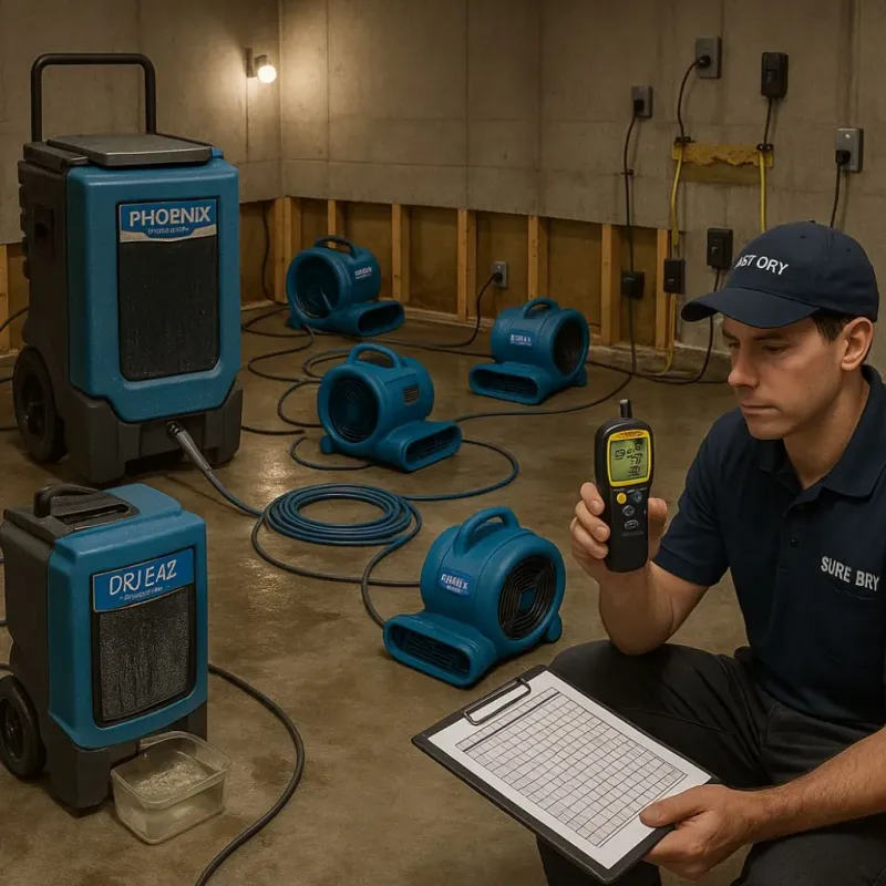 Structural Drying and Dehumidification process in Wamego, KS